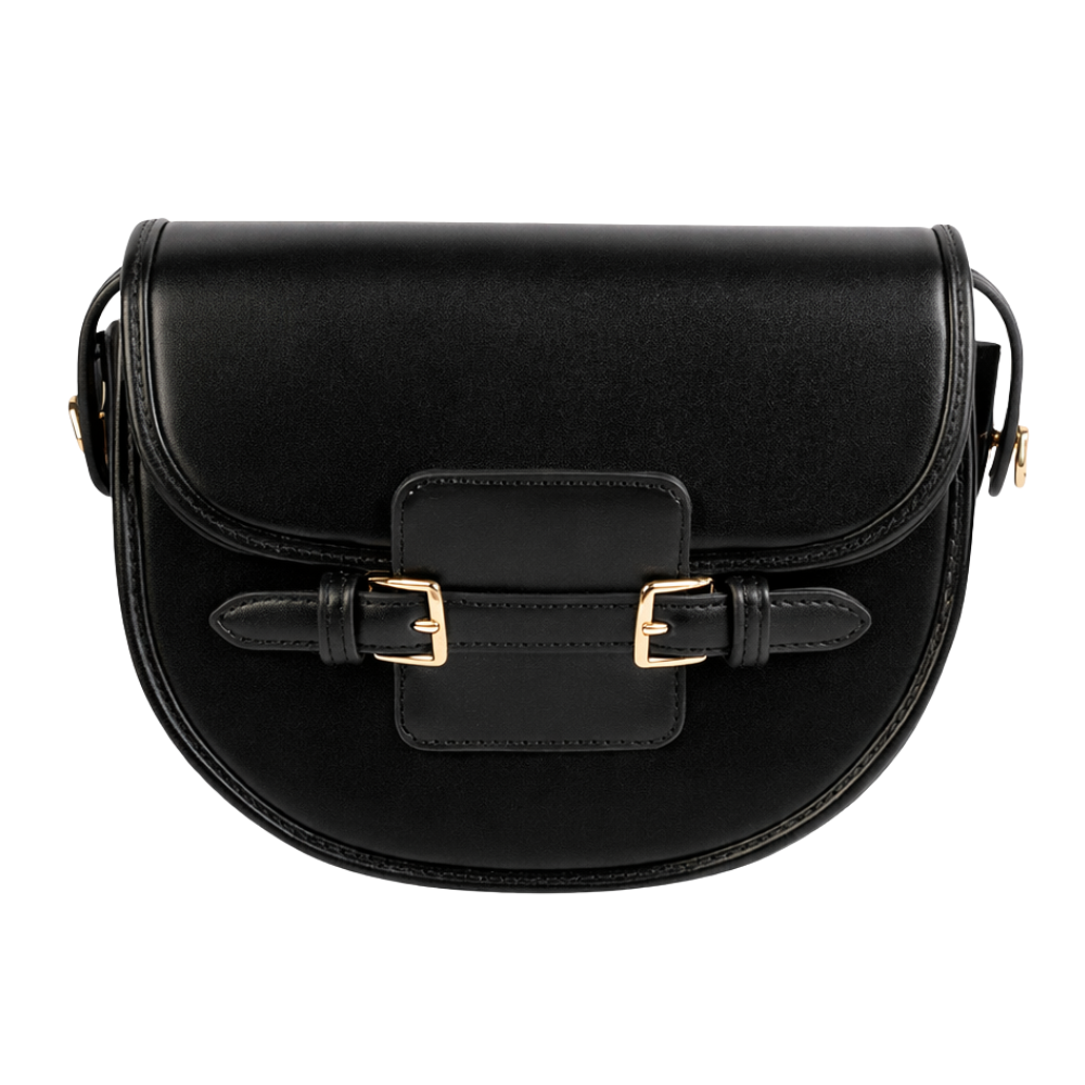 Black Saddle Handbag