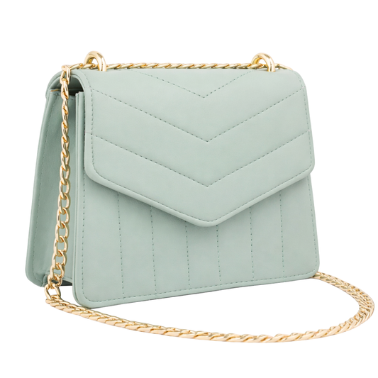 Quilted Rexine Shoulder Handbag with Chain Strap