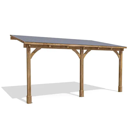 787266_1.webp Dunster House Lean To Wooden Gazebo Canopy Kit 5M X 3M Patio Garden Shelter With Roof Shingles Leviathan - Image 1