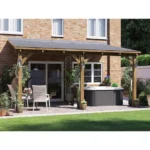 Dunster House Lean To Wooden Gazebo Canopy Kit 5M X 3M Patio Garden Shelter With Roof Shingles Leviathan - Image 4