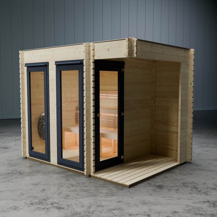 SI-014-001-0002_-_Hero_View.jpg Waltons Novi Outdoor Home Sauna With Small Veranda - Image 1