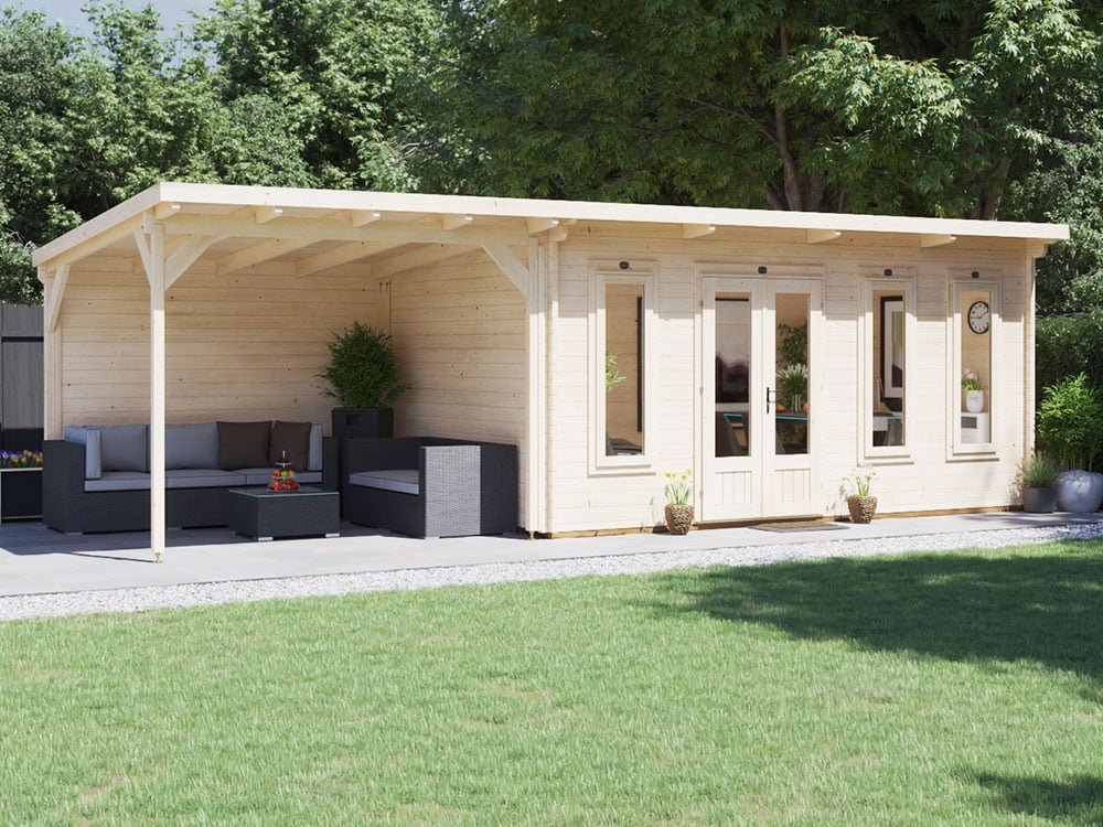 e10-assassin-8030-shut-thumb.jpg Log Cabin With Gazebo 8m x 3m Log Cabin & Side Gazebo - Image 1