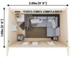 Dunster House Terminator Pent Log Cabin W3m x D2m - Image 2