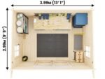 Dunster House Garden Log Cabin 4m x 3m Heavy Duty Wooden Shed Outdoor Storage EvilGenius - Image 2