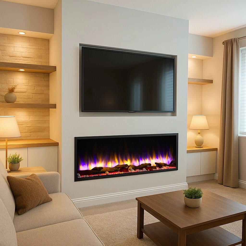 s-l1600.png Endeavour Fires Media Wall Inset Electric Fire 3D Fuel Bed & LED Flames - Image 1