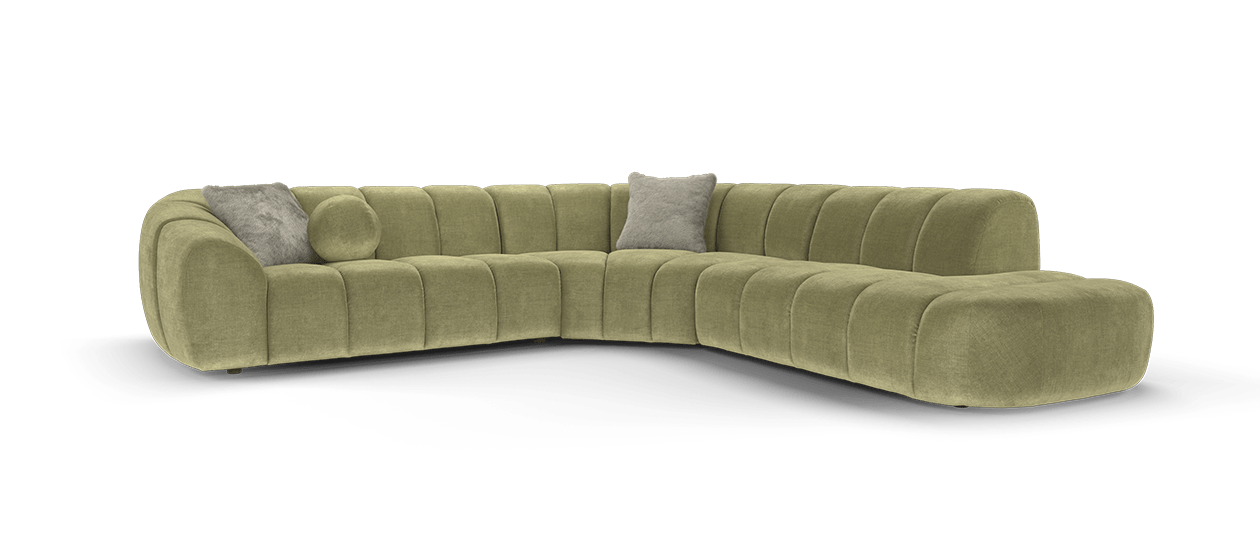 sku001643472.png Sofology Green 2 Corner 1.5 Chaise Sofa in Soft Chenille Olive - Image 1